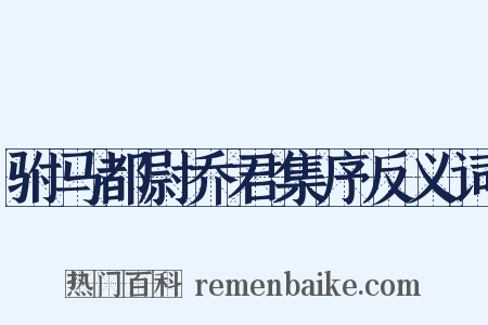 驸马都尉乔君集序反义词是什么意思的图片